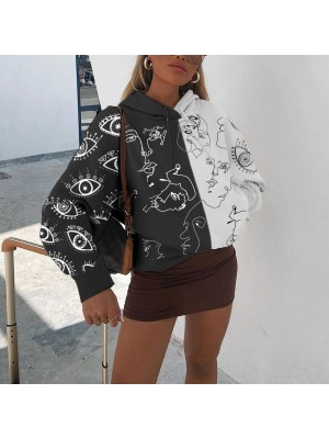 New style printed graffiti flower shirt for women  HF0116-02-01
