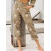 Casual Flowers Print Loose Pocket Long Pants For Women