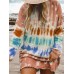 Women Tie  Dye Round Neck Long Sleeve Loose T  Shirts