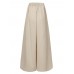 Women Solid Color Elastic Waist Pleats Loose Wide Leg Pants With Pocket